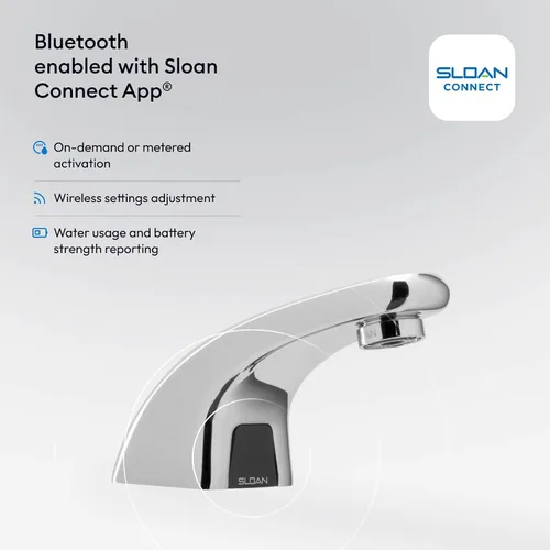 Vista 5 de Sloan Optima EBF-615 - Grifo sin contacto activado por sensor, grado comercial con accesorios de conexión rápida, funciona con batería de 0.5 GPM