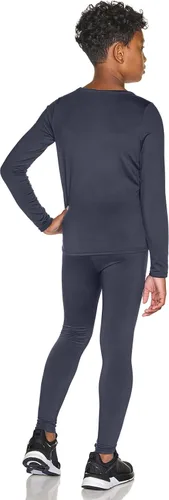 Vista 2 de TSLA - Conjunto de ropa interior térmica para niños y niñas, pantalones largos con forro polar suave, capa base de invierno superior e inferior