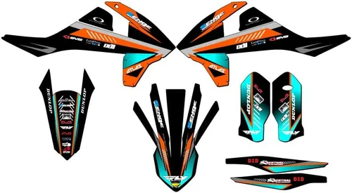 Vista 8 de Kit de base gráfica EXC Surge Black Senge 2017-2018 compatible con KTM