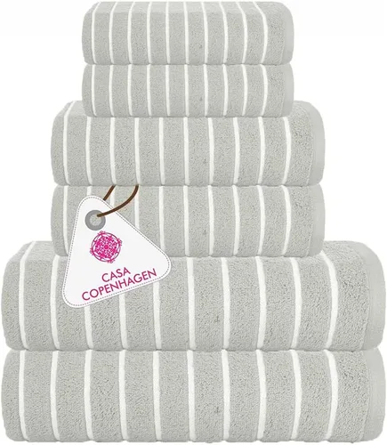 Vista 32 de CASA COPENHAGEN Juego de 6 toallas Ecstatic - Amarillo Mantequilla, 600 GSM 2 toallas de baño 2 toallas de mano 2 toallitas, diseñadas en Dinamarca