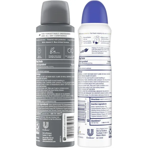 Vista 2 de Dove Desodorante en aerosol para hombres + Care + Dove Advanced Care Desodorante para mujeres, desodorante en aerosol seco antitranspirante