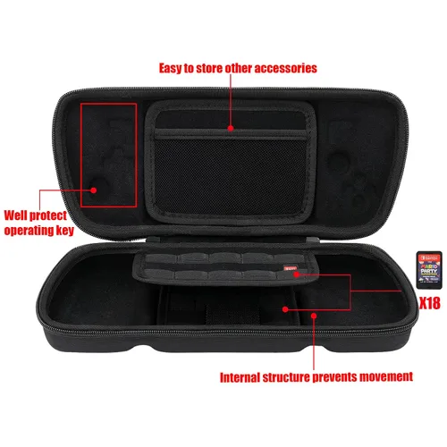 Vista 2 de Aenllosi Hard Travel Case for Hori Nintendo Switch Split Pad Pro Handheld Controller-Black(Only Case)