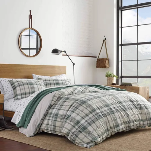 Vista 14 de Eddie Bauer - Juego de funda de edredón tamaño individual, juego de ropa de cama reversible con funda a juego, peso medio, artículos esenciales