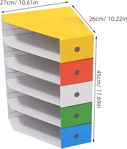 Vista 9 de Alipis Student File Organizer Rack with Classified Storage Compartments Desktop Document Holder for Office and Study Paper Book Stand with Note