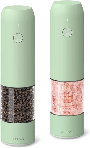 Vista 17 de Ultrean Molinillo de pimienta, molinillo de sal y pimienta recargable con 6 grosores ajustables, luz LED, molinillo automático para cocina
