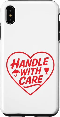 Vista 11 de Handle with Care - Cute Heart Warning Design Case for iPhone 17