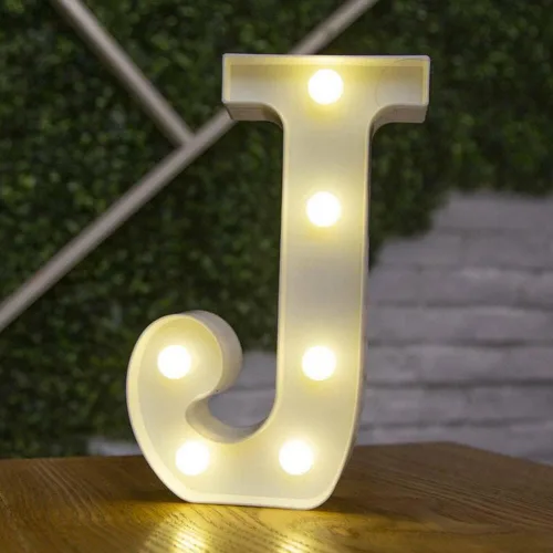 Vista 28 de anso Letras LED del alfabeto con números iluminados, letras de plástico blanco, decoración de pie de la A a la Z 0 ~ 9 (rosa corazón)
