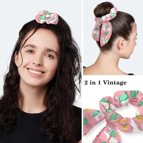 Vista 5 de Lindas gafas de sol Cactus Pot Cartoon Art Gorra de trabajo con botones, sombrero de pelo largo con moño para coleta