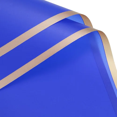 Vista 20 de MECCANIXITY 10 piezas de papel de regalo de flores con borde dorado, morado, 22.8 x 22.8 pulgadas, impermeable, para suministros de ramo de Púrpura