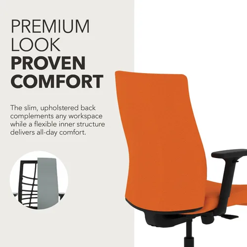 Vista 5 de HON Ignition 2.0 - Silla de oficina de tela, tapizada, brazos ajustables, silla de oficina ergonómica ejecutiva reclinable, con inclinación