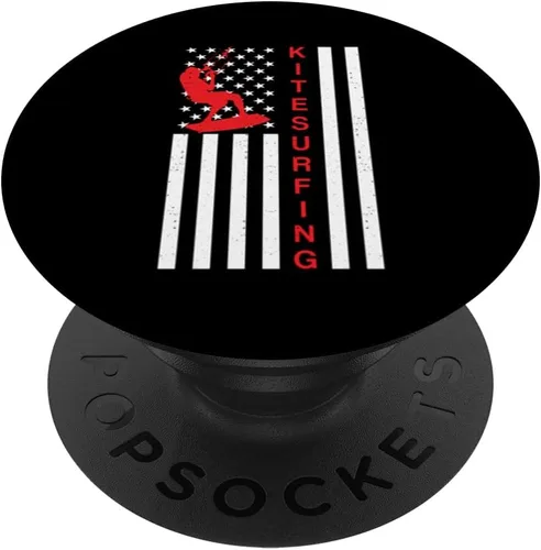 Vista 6 de American Flag Kite Funny Patriotic Kitesurfer USA Kitesurf PopSockets MagSafe PopGrip for iPhone