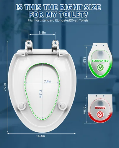 Vista 3 de Elevadores de asiento de inodoro, asiento elevado de inodoro de 3 pulgadas, resistente, nunca se afloja, cierre suave, fácil de instalar y limpiar