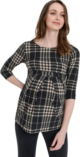 Vista 39 de LaClef - Blusa de maternidad para mujer, cuello redondo, manga 3/4, plisada al frente, estilo peplum