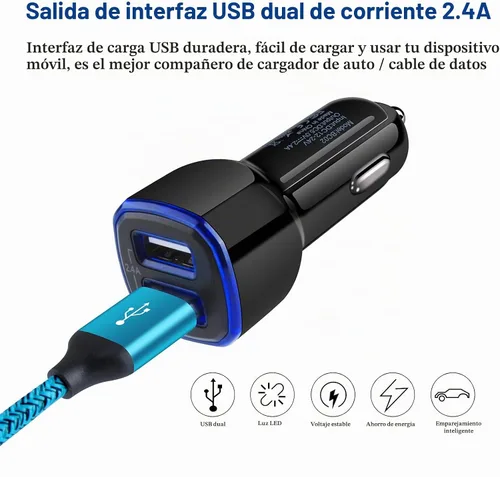 Vista 3 de Cargador de coche para teléfono Android, adaptador de carga rápida para Samsung Galaxy S25FE/S25 Ultra/A16 5G/A17/A56/A55/A54/A53/A15/A26/A36/S24