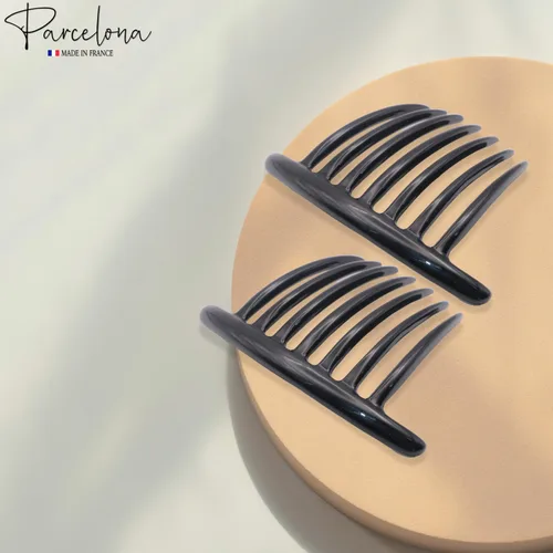 Vista 4 de Parcelona French Twist - Juego de 2 peines de celuloide de 4 pulgadas (4.0 in), flexibles, duraderos, antideslizantes, accesorios para el cabello