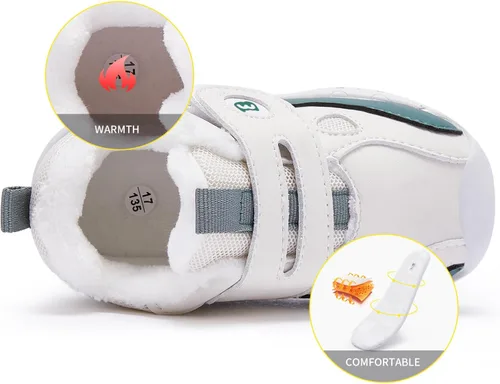Vista 4 de BMCiTYBM Zapatos de bebé niño niña bebé zapatillas de invierno cálido antideslizante primeros caminantes 6-24 meses