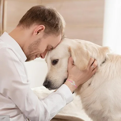 Vista 28 de PLwelth Pulseras de perro de cachorro para mujeres y hombres, regalos conmemorativos para amantes de las mascotas, regalos de amistad para ella, sus