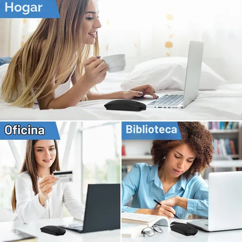 Vista 7 de Ratón Bluetooth inalámbrico para MacBook Air Mac Pro iPad Laptop Computadora Pad Óptico recargable delgado silencioso modo dual