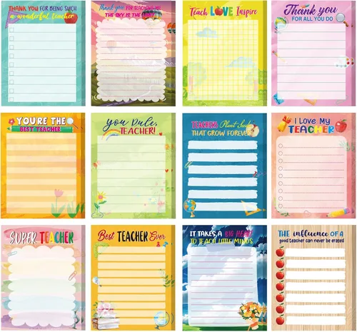 Vista 10 de Pajean 12 blocs de notas para profesores forrados para regalos de regreso a