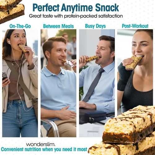 Vista 6 de WonderSlim Barras de proteína altas en fibra, crujiente Fluffy S'more 15g de proteína, 8g de fibra bajas en azúcar, bajas en carbohidratos