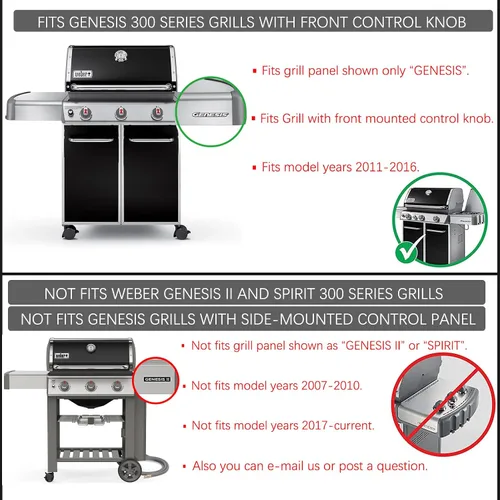 Vista 7 de 65505 Deflectores de calor 7620 7621 Barras aromatizantes piezas de repuesto para parrilla Weber Genesis 300 Series con perilla de control frontal