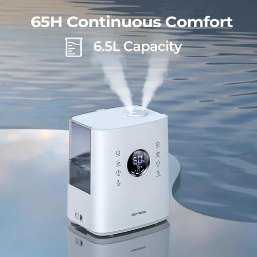 Vista 6 de Homvana Humidificadores para dormitorio, habitación grande, 6.5 L de llenado superior, cálido y fresco, humidificador ultrasónico de niebla