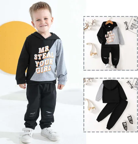Vista 3 de Ropa para niño pequeño, traje de bebé, sudadera de algodón para niños, sudadera de algodón, ropa de otoño e invierno para niños