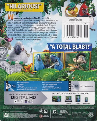 Vista 2 de Rio 2 (Blu-Ray + DVD + Digital HD + Slapband)