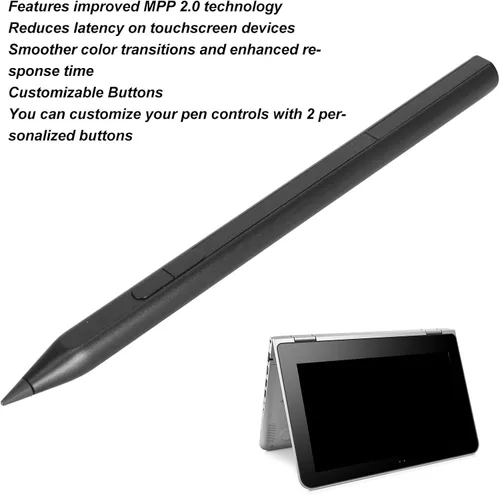 Vista 3 de Bolígrafo para X360 Spectre X360 Envy X360, recargable MPP 2.0 Tilt Active Pen con sensibilidad a la presión 4096, función de fijación magnética, 2