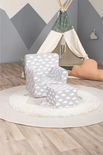Vista 2 de Delsit Silla para niños pequeños y sillón para niños, con reposapiés, diseño europeo de primera calidad, silla de lectura perfecta para niños