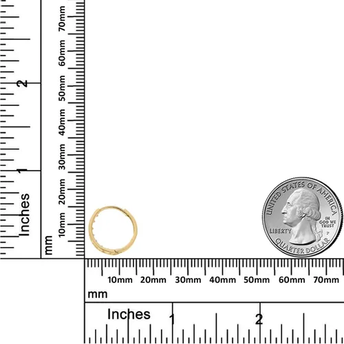 Vista 3 de AVORA Aretes de aro Huggie de diamantes de imitación con circonita cúbica de oro de 10 quilates en oro amarillo o blanco