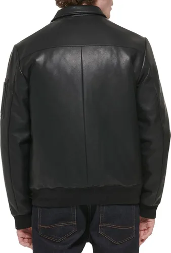 Vista 4 de Tommy Hilfiger Chaqueta bomber de piel sintética para hombre