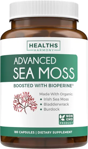 Vista 2 de Paquete combinado de musgo marino irlandés y Omega 7 (suministro de 3 meses) - Musgo marino irlandés orgánico - Suplemento vegano crudo