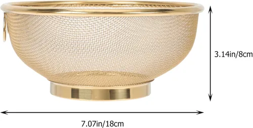 Vista 2 de Colador de malla de verduras Colador de acero inoxidable con asa Colador de alimentos Cesta de drenaje de metal para frutas, verduras, pasta, arroz
