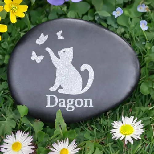 Vista 24 de Regalos conmemorativos para gatos, piedra conmemorativa personalizada para mascotas, lápida conmemorativa para gatos, marcadores de tumbas de gatos