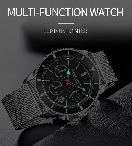 Vista 5 de TIME WARRIOR Relojes Aimimo 2021 de cuarzo elegante para hombre, analógico, Oro, Movimiento de cuarzo