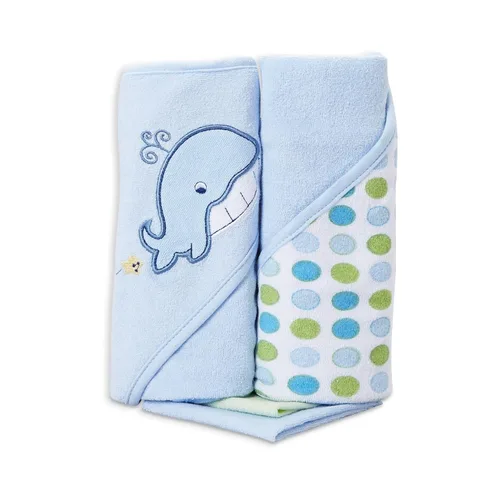 Vista 2 de Spasilk Toalla de baño con capucha y toallitas, azul dinosaurio, 2