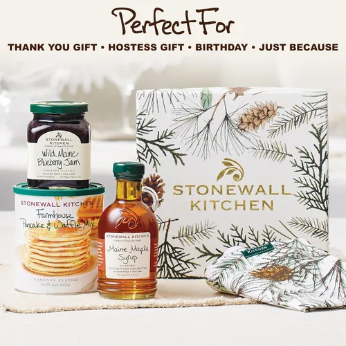 Vista 8 de Stonewall Kitchen, Caja de regalo para desayuno de pino de 4 piezas