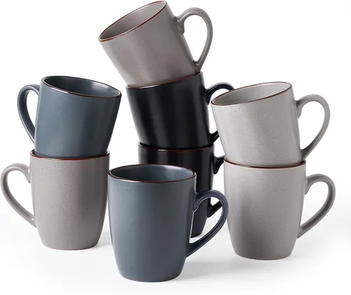 Vista 13 de famiware Venus - Tazas de café para 4, juego de tazas de 12 onzas, taza para beber con asa para café, té, cacao, leche, carbón