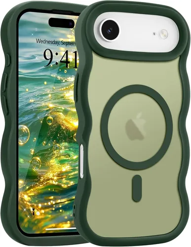 Vista 110 de Pepmune - Funda para iPhone 12 Pro Max con marco ondulado y estructura rígida, color mate claro, cubierta trasera unisex, compatible con Magsafe
