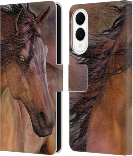 Vista 153 de Head Case Designs Officially Licensed Laurie Prindle A Morgan Christmas Western Stallion Leather Wallet Case Compatible with Samsung Galaxy A07 4G