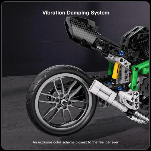 Vista 5 de Conjuntos de construcción de kits de modelo de motocicleta Mould King, kit de construcción de modelo de bicicleta 23002, juguetes de construcción