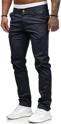Vista 3 de HUNGSON Pantalones de vestir ajustados ajustados para hombre