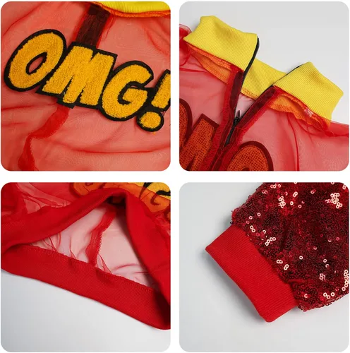 Vista 5 de LOLANTA Disfraces de baile de lentejuelas para niñas, pantalones cortos de malla con camiseta sin mangas, trajes de baile hip hop para niños
