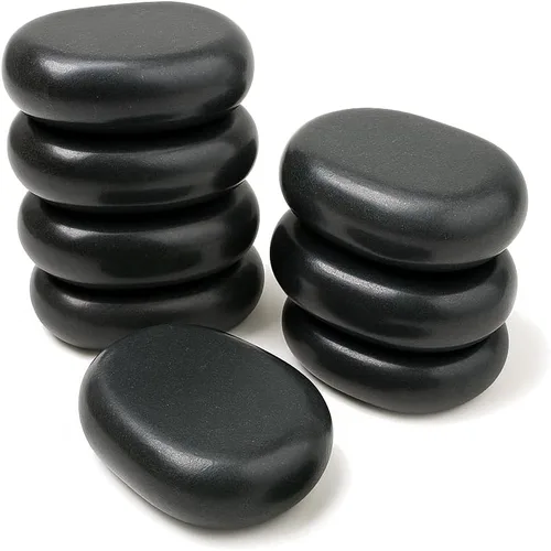 Vista 12 de Piedras de masaje caliente de alta calidad, juego de 4 piedras de basalto XXL grandes para terapia de spa, relajación y alivio muscular de tejido