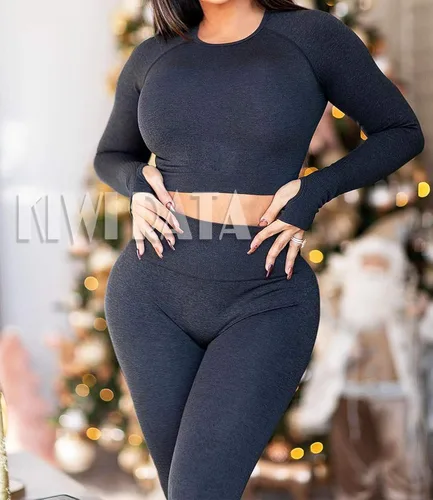Vista 4 de KIWI RATA Camiseta corta de manga larga sin costuras para mujer para yoga gimnasio con agujero para el pulgar ropa deportiva