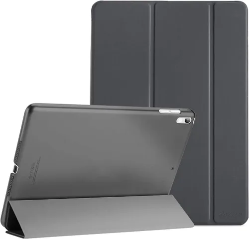 Vista 14 de ProCase Funda Inteligente para iPad Air de 10,5" 3ª Generación 2019 / iPad Pro 2017, Funda Delgada con Soporte con Parte Trasera Translúcida Negro