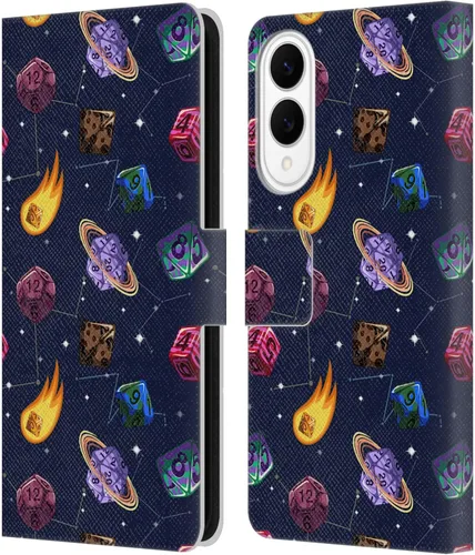 Vista 84 de Head Case Designs Officially Licensed Carla Morrow Colorful Space Dice Patterns Leather Wallet Case Compatible with Samsung Galaxy A07 4G
