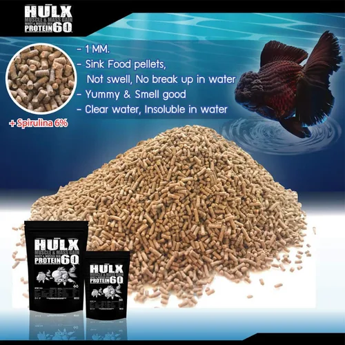 Vista 5 de HULX Goldfish - Pellets de hundimiento de alimentos para gran músculo y aumento de peso masivo, suero mezclado con alto contenido de proteínas, 60%