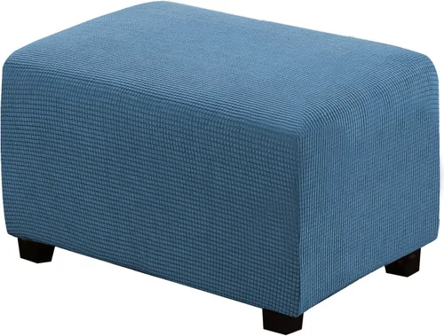 Vista 21 de H.VERSAILTEX Funda Deslizable para Otomana Rectangular Ajuste de Longitud 29"-34" Reposapiés Fundas Deslizables para Sofá Funda para Taburete
